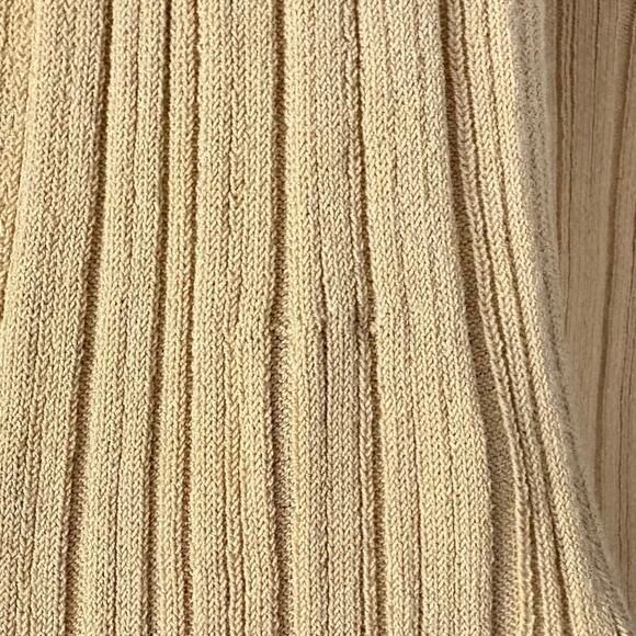 Loeffler Randall Camel Ribbed Knit Mock Neck Long Sleeve Top Women’s Size M - Picture 7 of 7